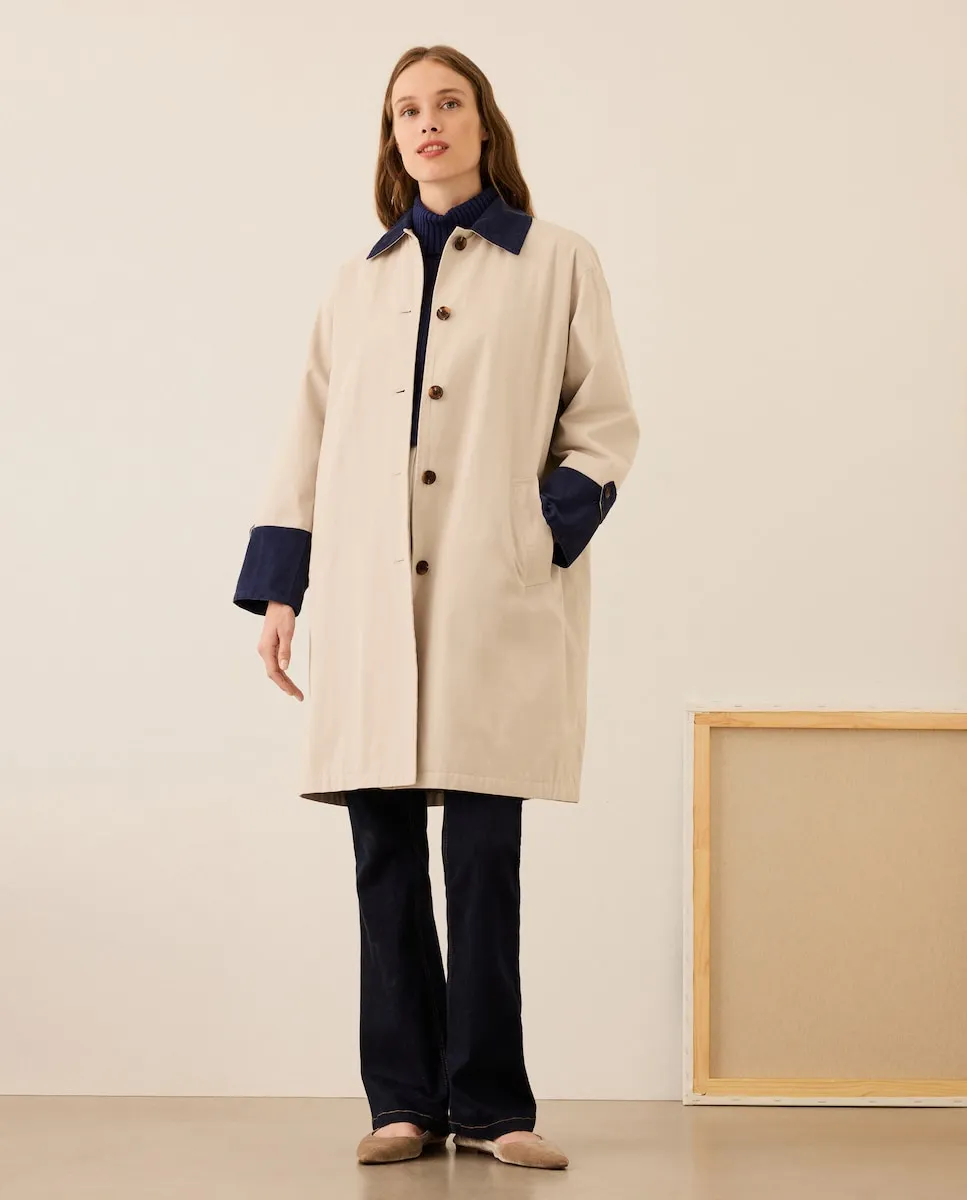 

Длинная хлопковая парка с деталями из вельвета Stella Rittwagen, светло-серый