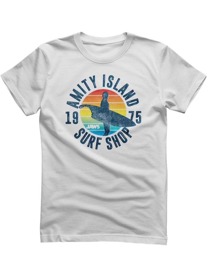 

Футболка Amity Island Surf Shop T-Shirt белого цвета Jaws, Белый, Футболка Amity Island Surf Shop T-Shirt белого цвета Jaws