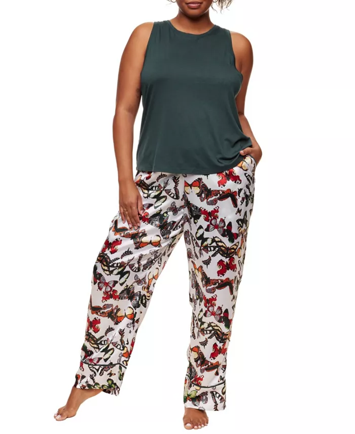 

Пижамный комплект Alania: топ и брюки больших размеров Adore Me, белый