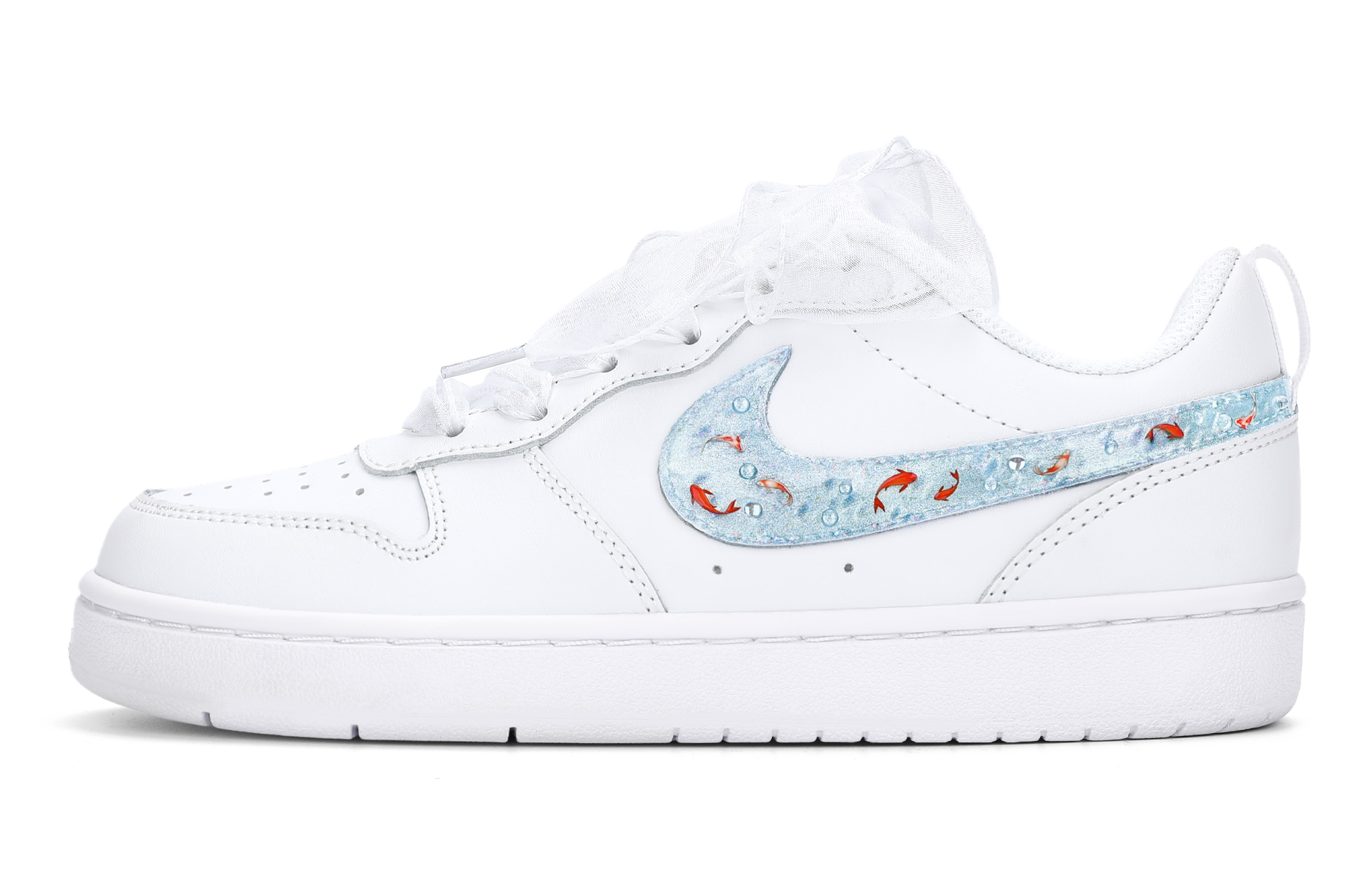 Court Borough 2 Abrasion Resistant Low top Детские скейтбордические кроссовки Подростки Nike, белый/синий — фото 3