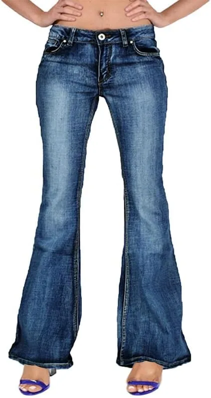 

Andongnywell женские джинсы Mid Rise с широкими штанинами