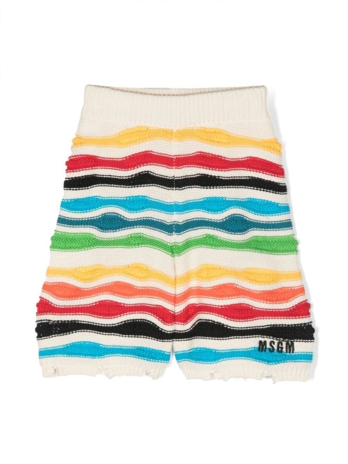 

MSGM Kids трикотажные шорты с эффектом потертости, серый