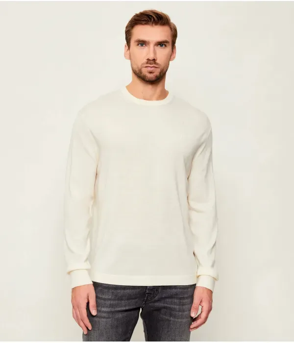 Шерстяной свитер regular fit Calvin Klein, кремовый