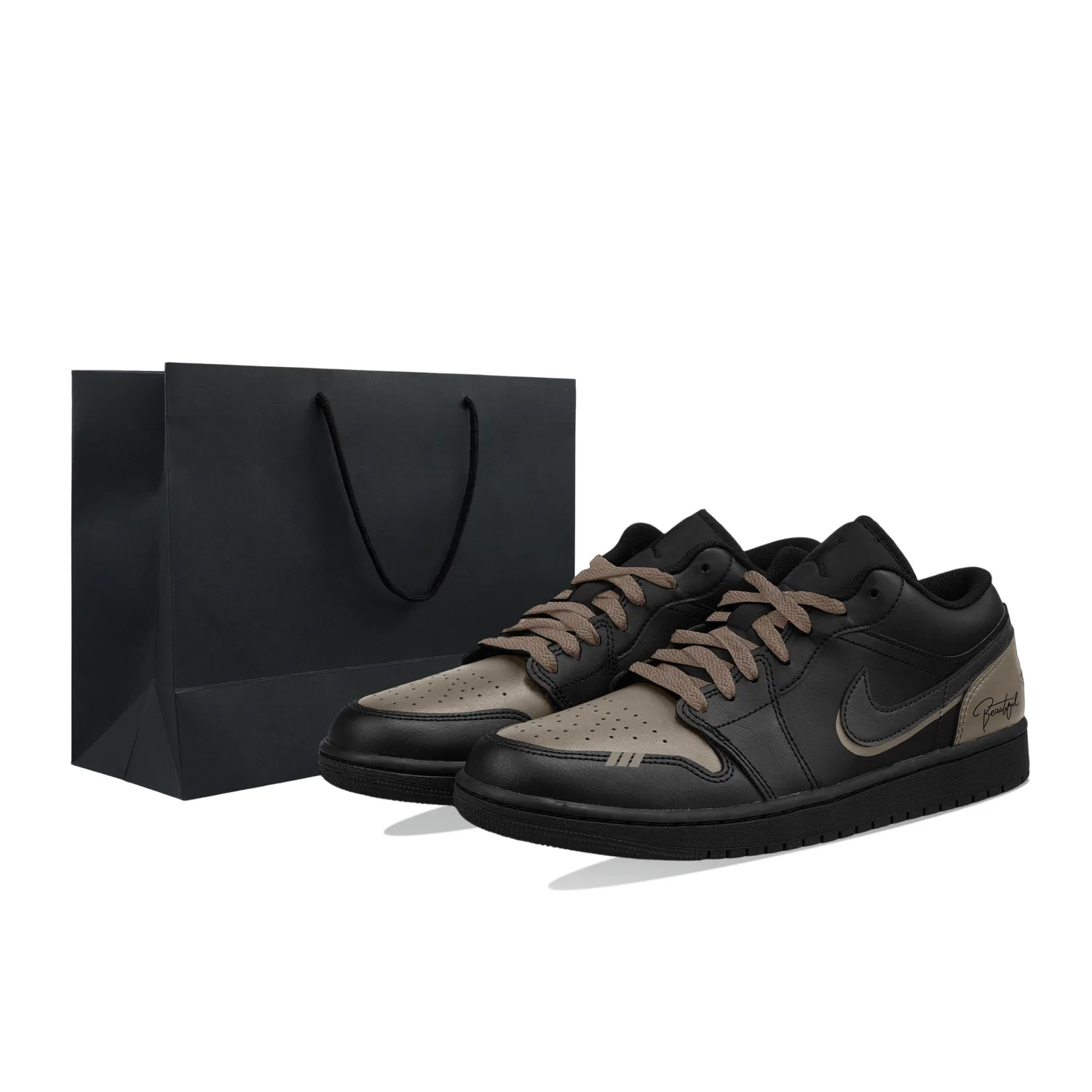 Кроссовки баскетбольные из кожи Jordan Air 1 Low Mocha Black
