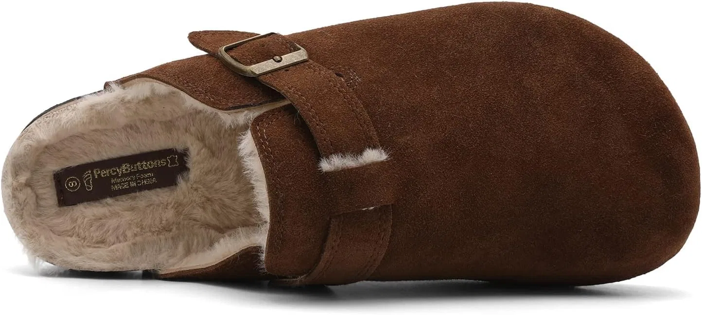 Мужские сабо Boston из овчины, мягкие, теплые и удобные, унисекс PercyButtons, Dark Brown — фото 2