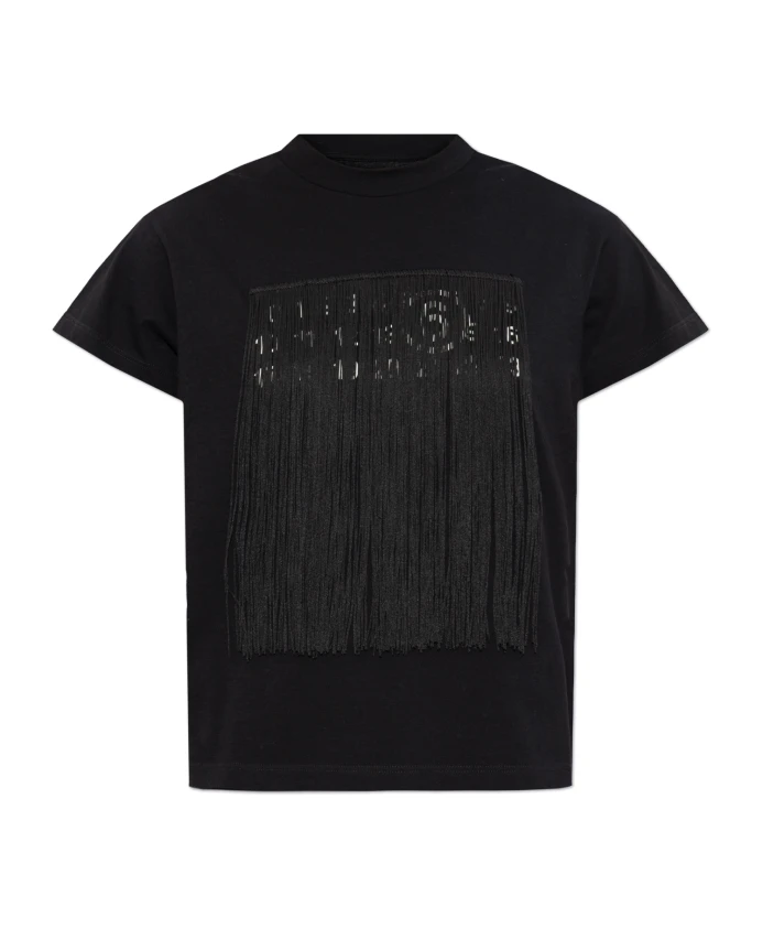 

Футболка с бахромой Mm6 Maison Margiela, черный