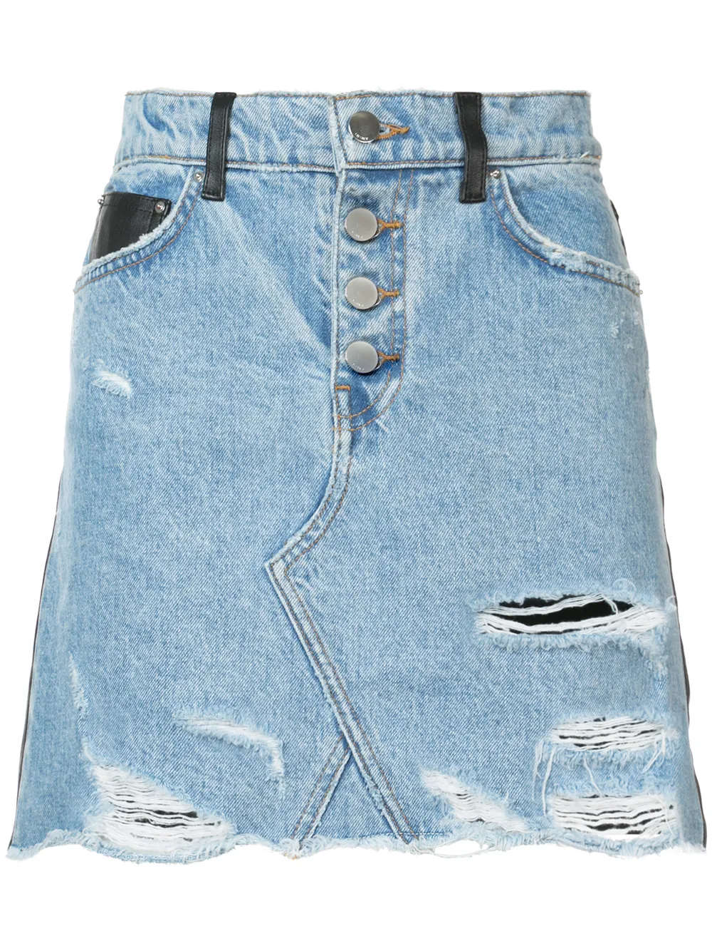 

Юбка из джинсовой кожи с бахромой AMIRI, синий