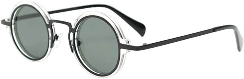 

Солнцезащитные очки MUTYNE в стиле ретро для женщин, панк-стиль, металлические круглые, винтажные, мужские, с леопардовым принтом, зеленые, UV400, Clear Black Green