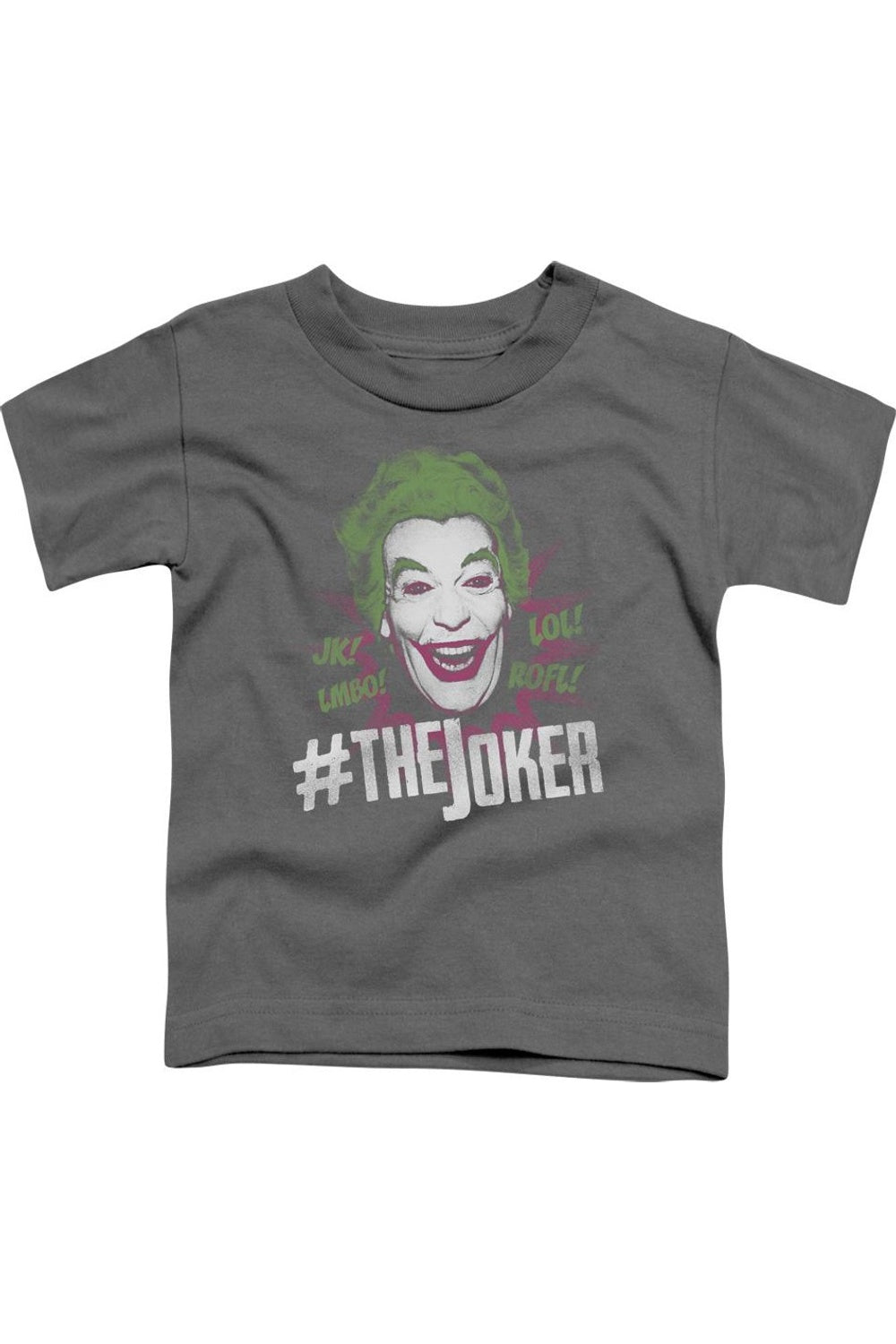 

Футболка с коротким рукавом для детей "Классический Joker из сериала Бэтмен" Gildan, Charcoal