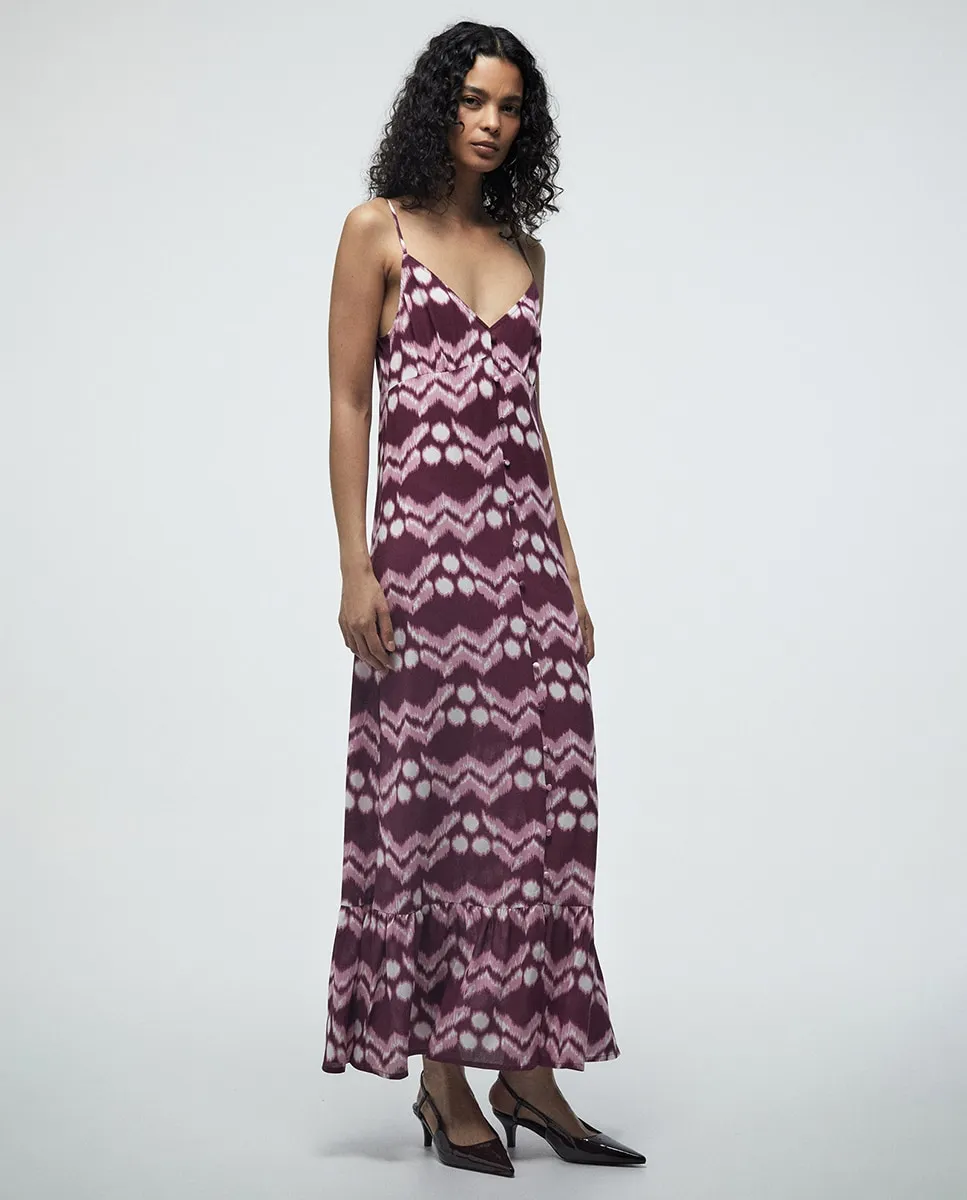 

Платье на бретельках с пуговицами Sfera, бордовый