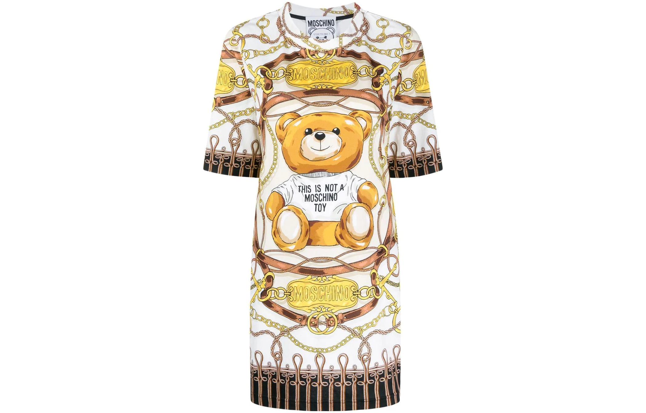 

Женское платье с коротким рукавом MOSCHINO, экрю