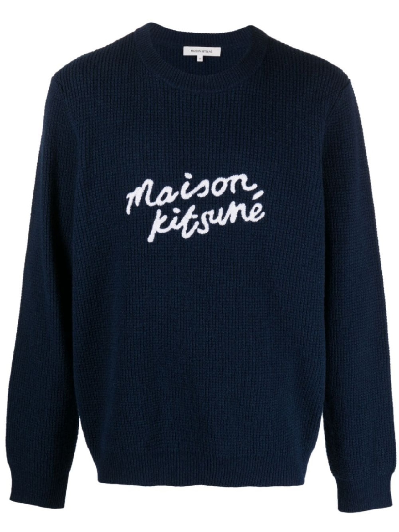 

Maison Kitsuné шерстяной джемпер с вышитым логотипом, синий