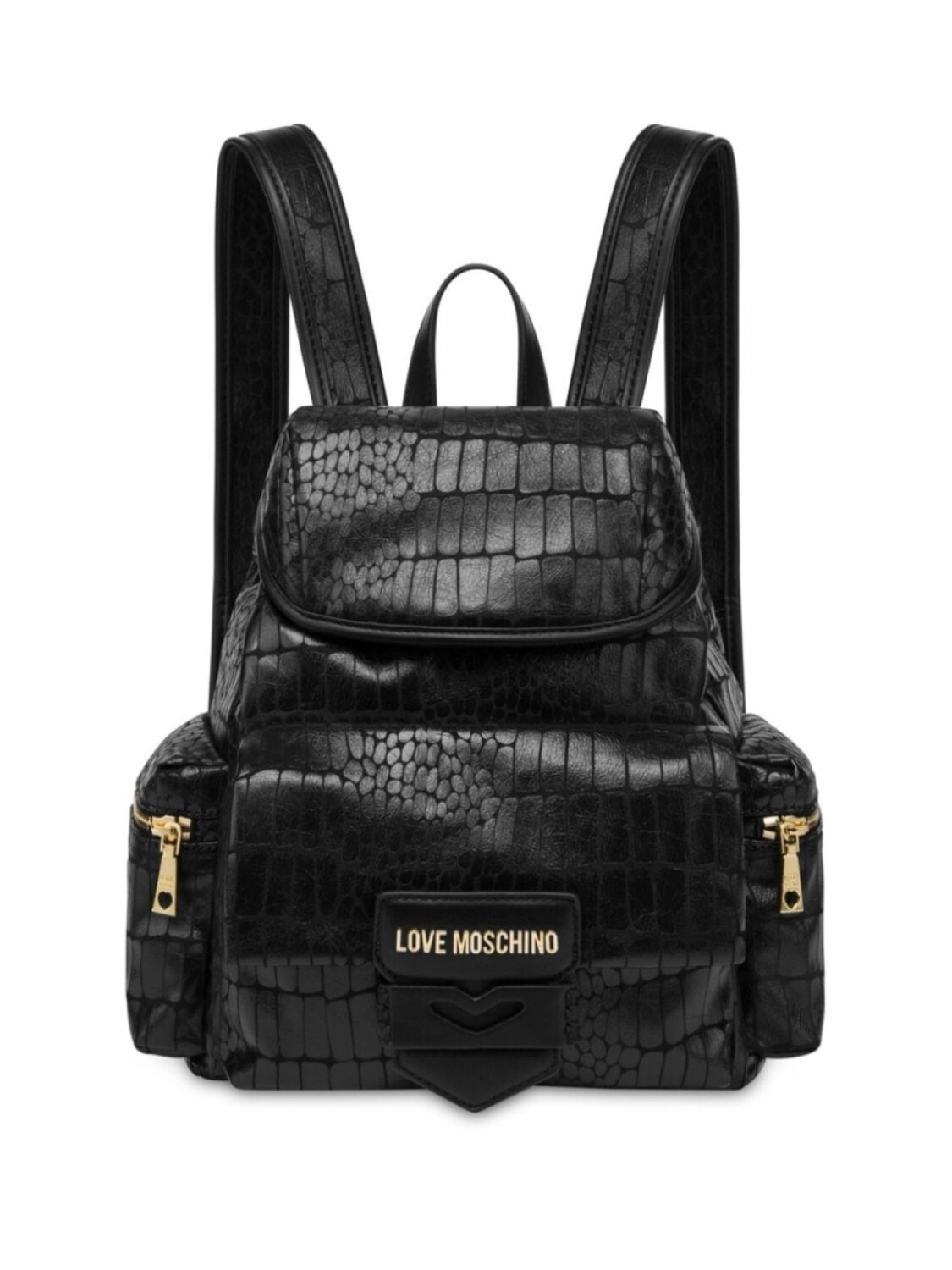 

Love Moschino рюкзак с тиснением под кожу крокодила, черный