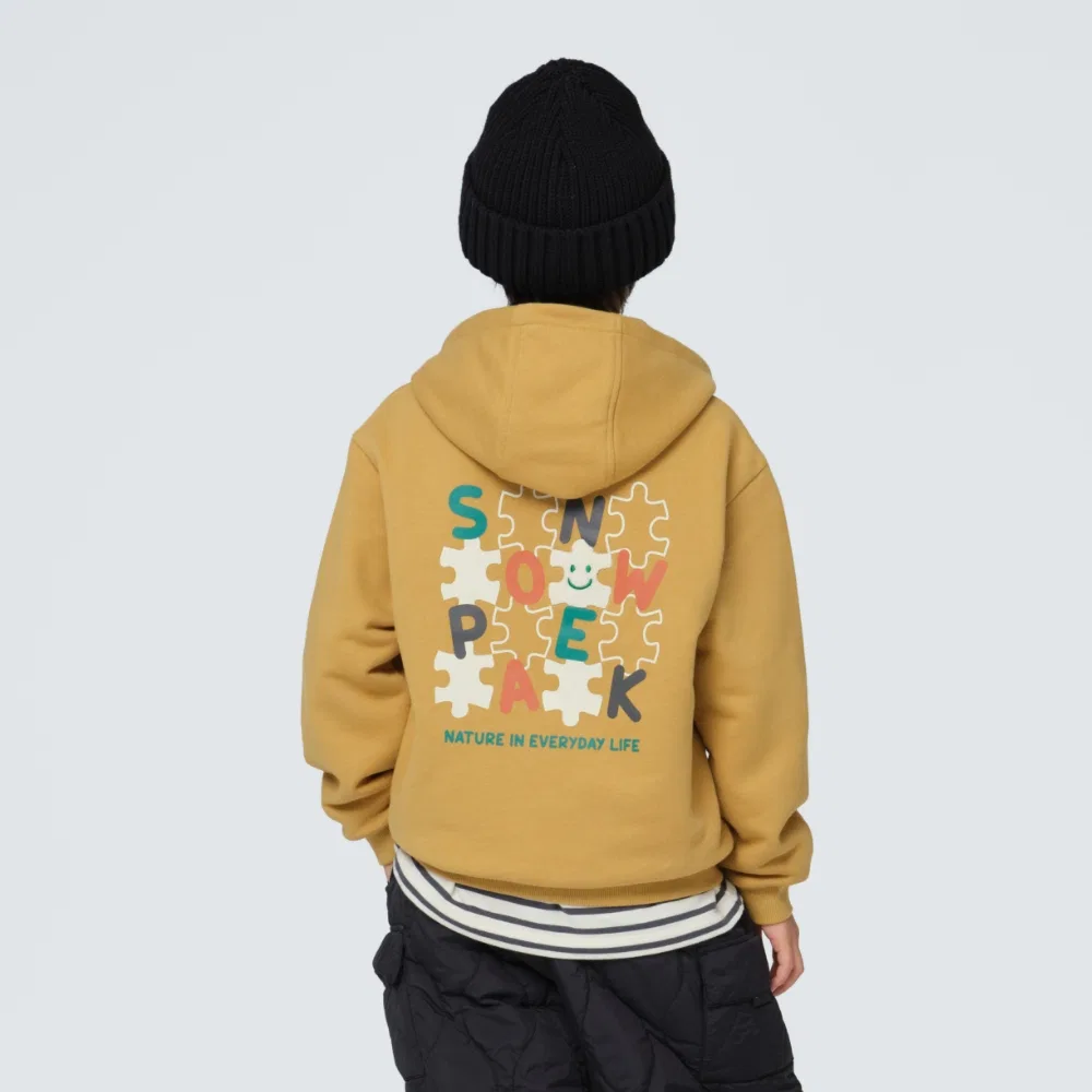 Детская худи с графическим принтом горчичного цвета от Snowpeak Apparel Kids