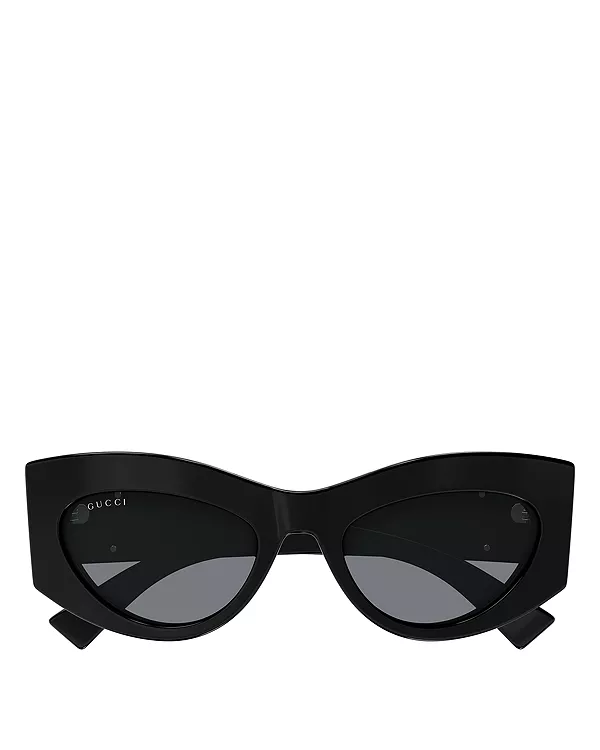 Солнцезащитные очки GG Muse «кошачий глаз», 53 мм Gucci, черный — фото 2