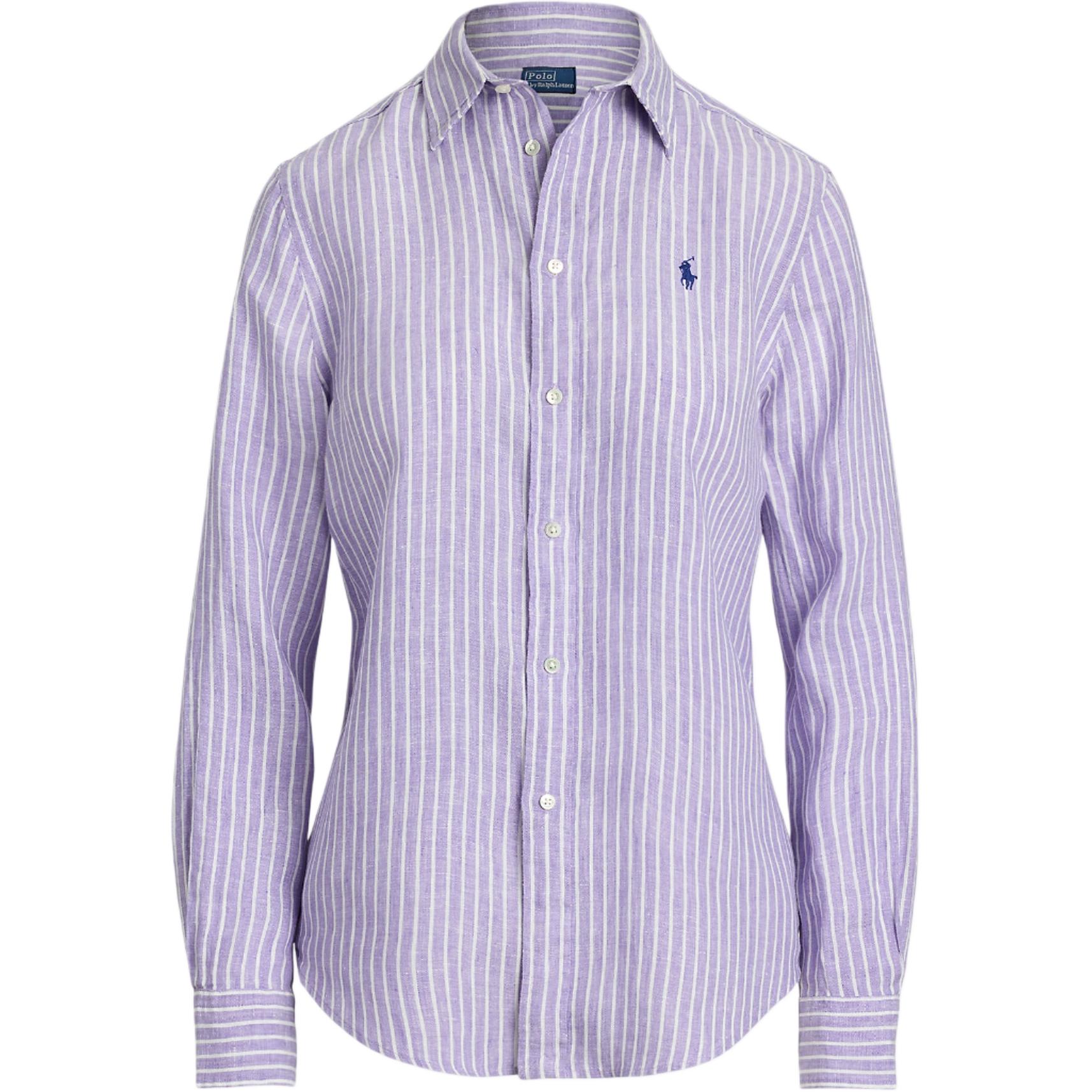 

Поло пони льняная рубашка Polo Ralph Lauren, фиолетовый