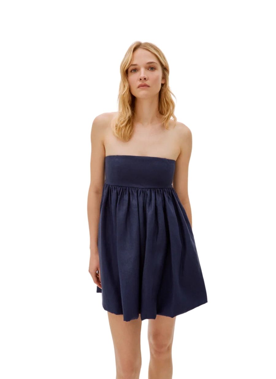 

Женское льняное платье без бретелей Миконос Labeca London, Blue