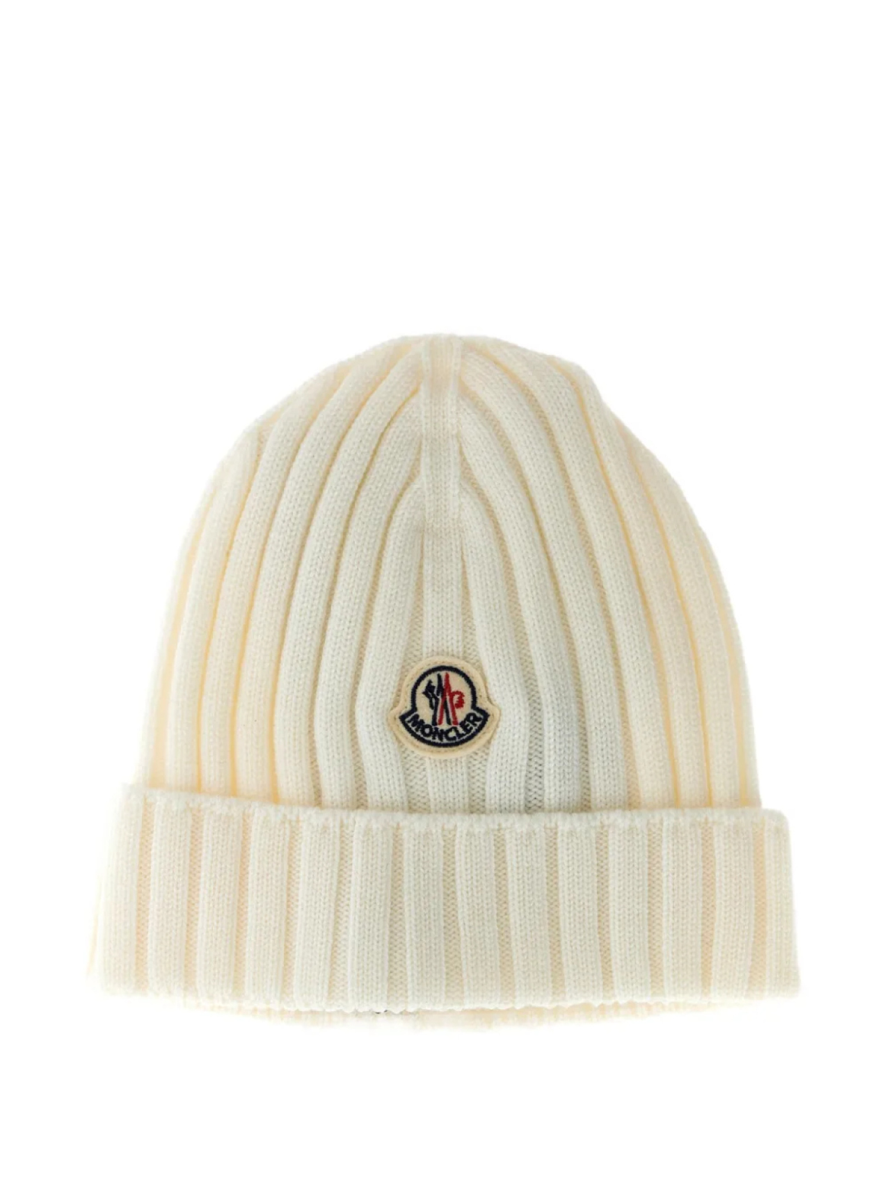 

Moncler Enfant вязаная шапка с нашивкой-логотипом в рубчик