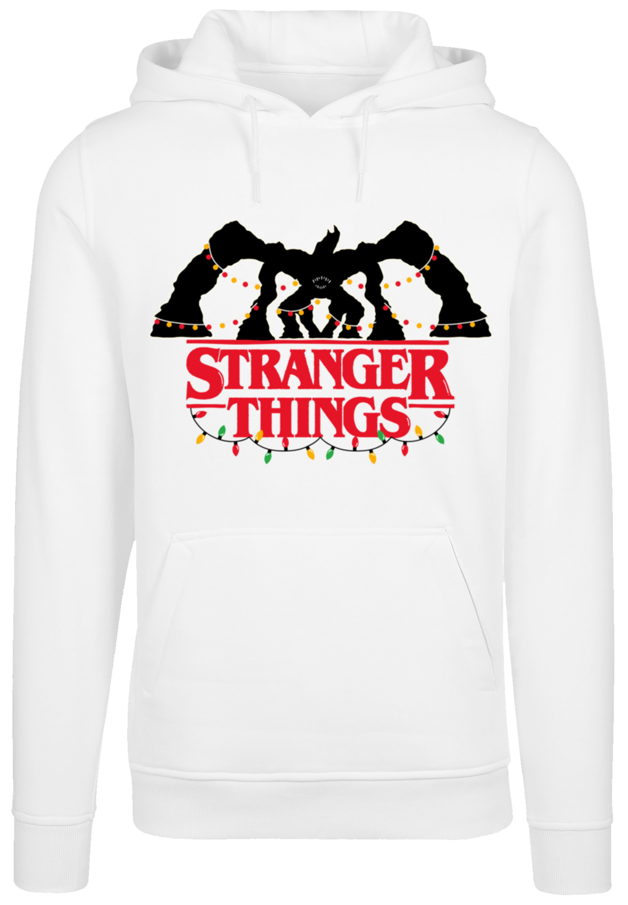 

Пуловер F4NT4STIC Hoodie Stranger Things Demogorgon Lights Netflix TV Series, белый