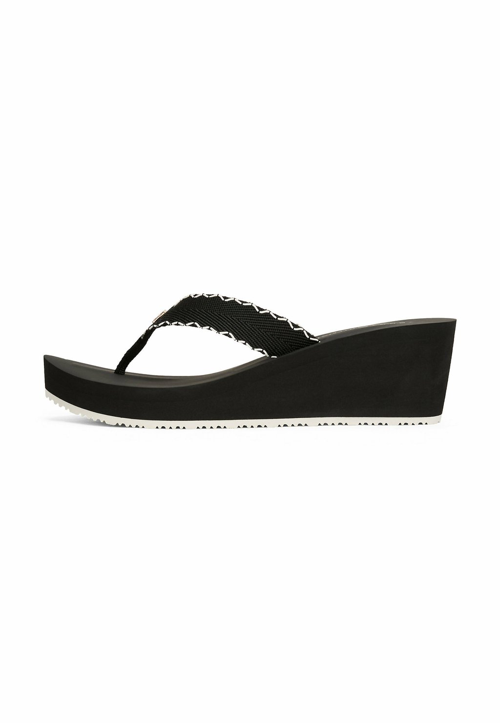 Сандалии с Т-образной застежкой MONOGRAM WEDGE FLIP-FLOPS Tommy Hilfiger, черный