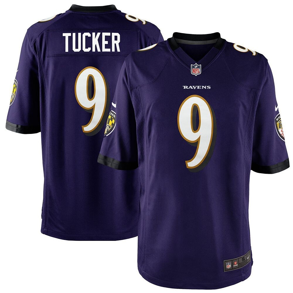 Молодежная футболка Nike Justin Tucker Purple Baltimore Ravens Team Color Game, цвет Rav Purple
