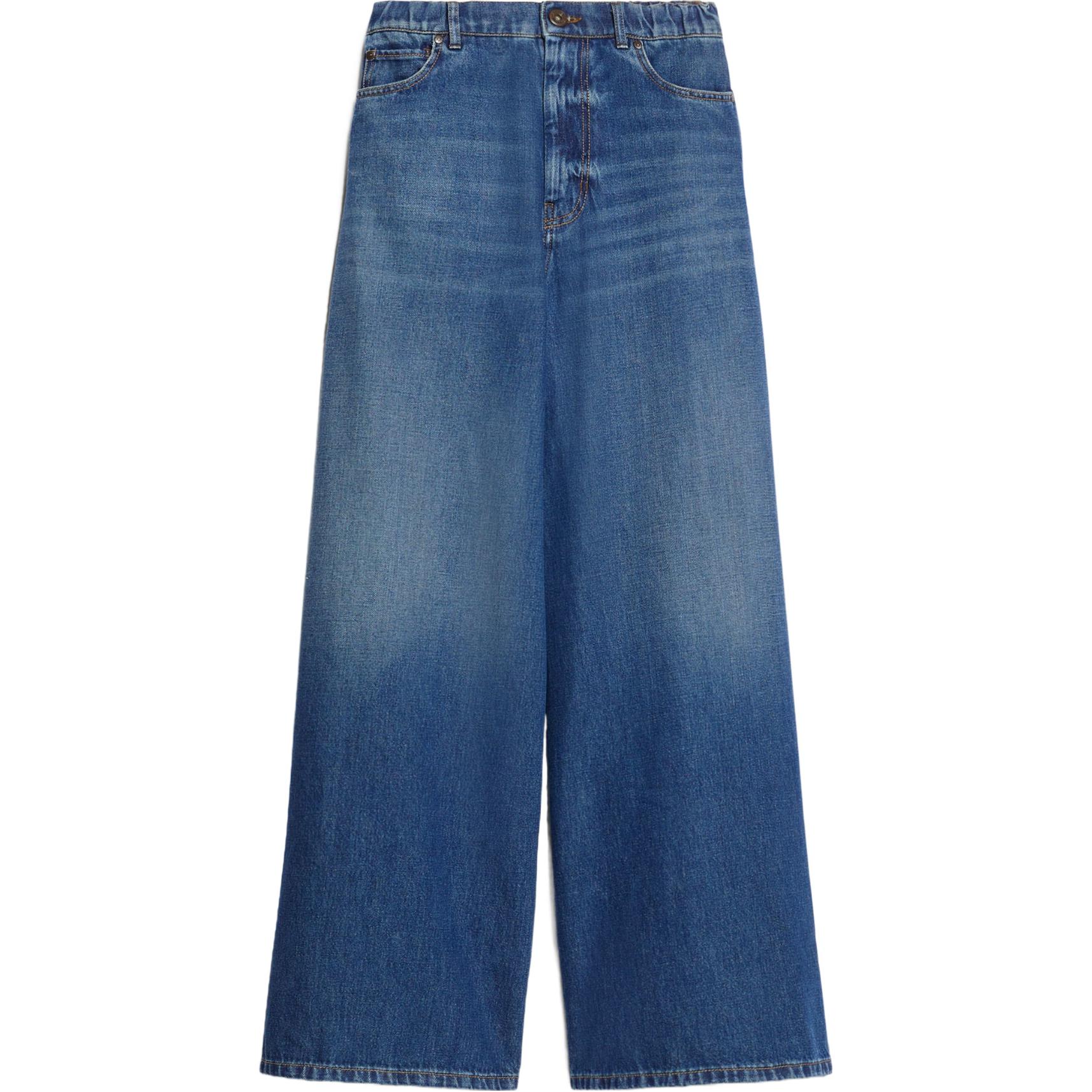 

Пуговичные джинсы с детализацией и широкими штанинами WEEKEND MaxMara, синий