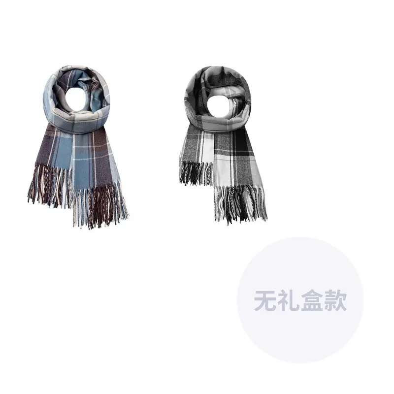 

Шарф из искусственного кашемира Xuantang унисекс, Black White+Blue Gray