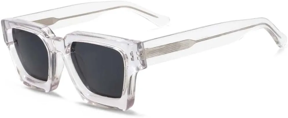 

Солнцезащитные очки MUTYNE Square Vintage из ацетата с поляризацией, крупной оправой и широкими дужками, для мужчин и женщин, защита от УФ-излучения UV400, Clear