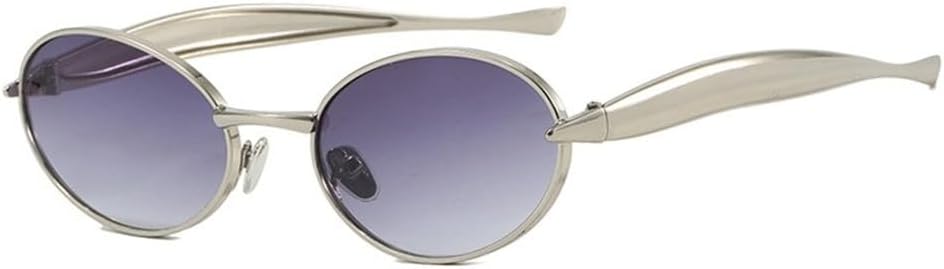 

Ретро металлические маленькие круглые солнцезащитные очки для женщин, модные солнцезащитные очки в маленькой оправе, стильные очки для женщин и мужчин UJNHGQ, Silver Gradient Gray