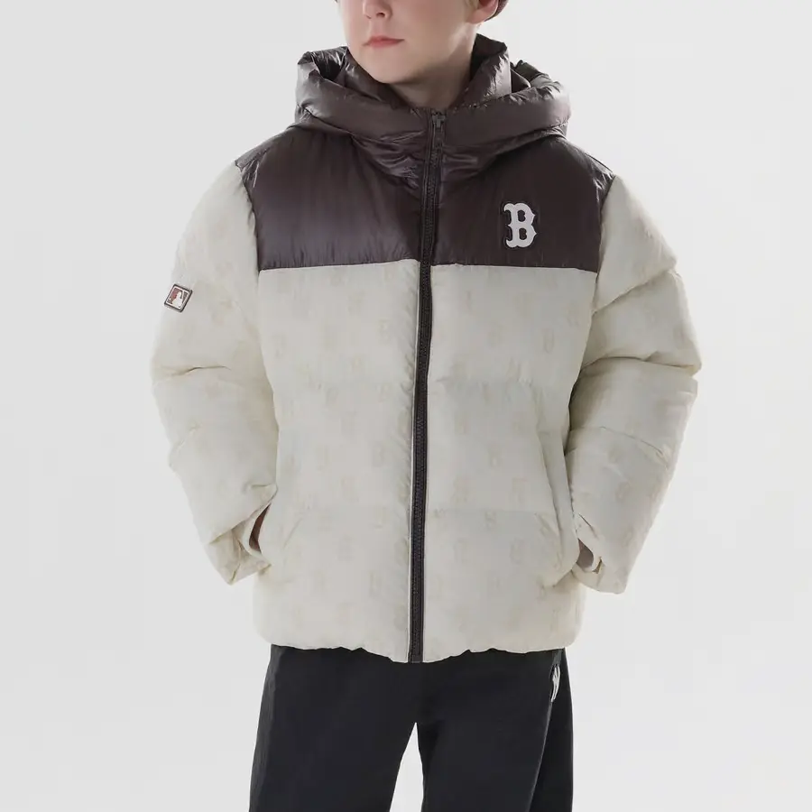 Пуховик Beige детский MLB KIDS, бежевый — фото 4