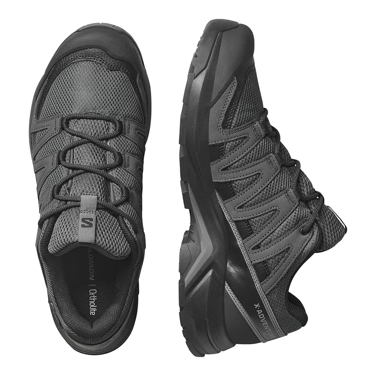 Мужские походные ботинки SALOMON X-ADVENTURE RECON GTX из кожи, серый — фото 4