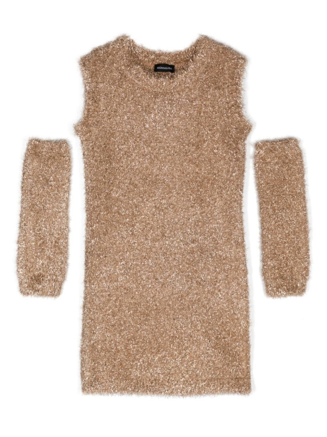 

Платье мини с искусственным мехом Monnalisa, золотой
