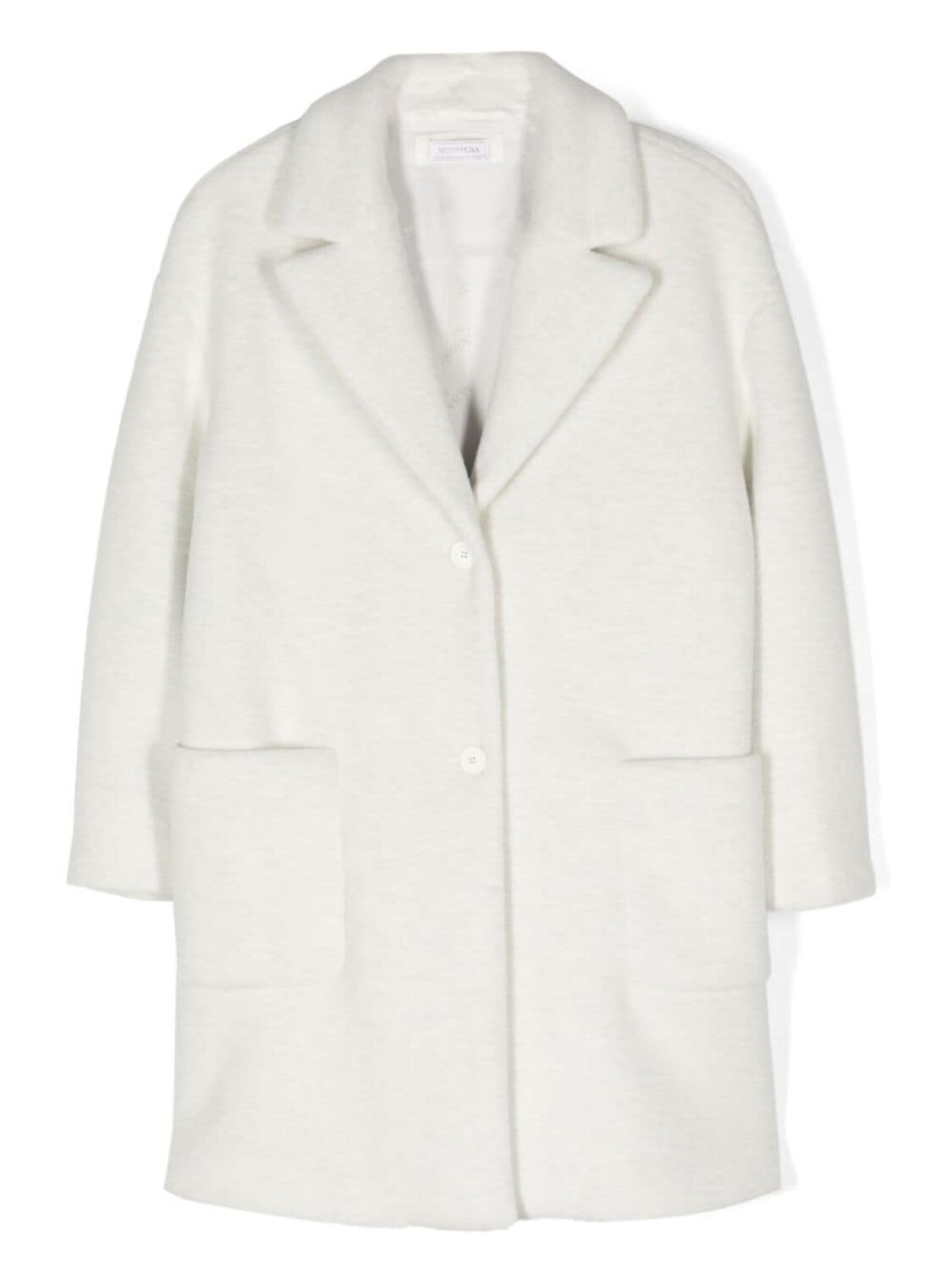 

Monnalisa notched-lapels single-breasted coat, нейтральный цвет