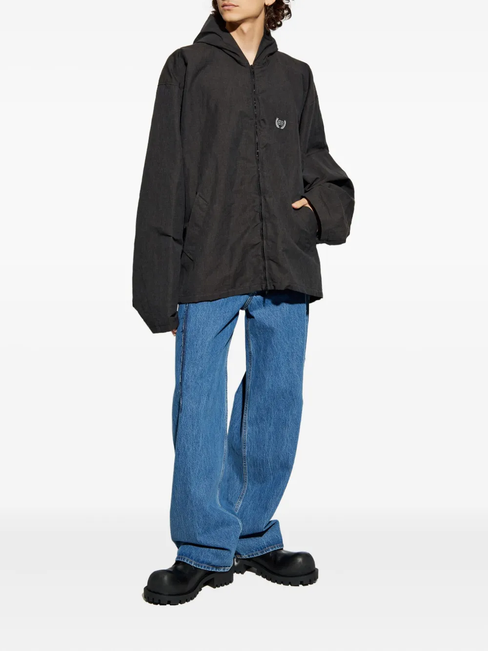 Джинсы свободного кроя с бахромой VETEMENTS, синий — фото 2