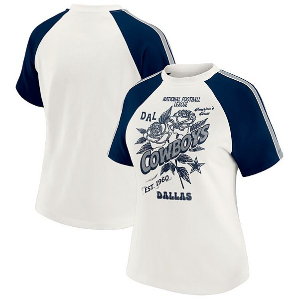 

Женская белая футболка raglan с рукавами в полоску dallas cowboys Wear By Erin Andrews, Белый, Женская белая футболка raglan с рукавами в полоску dallas cowboys Wear By Erin Andrews