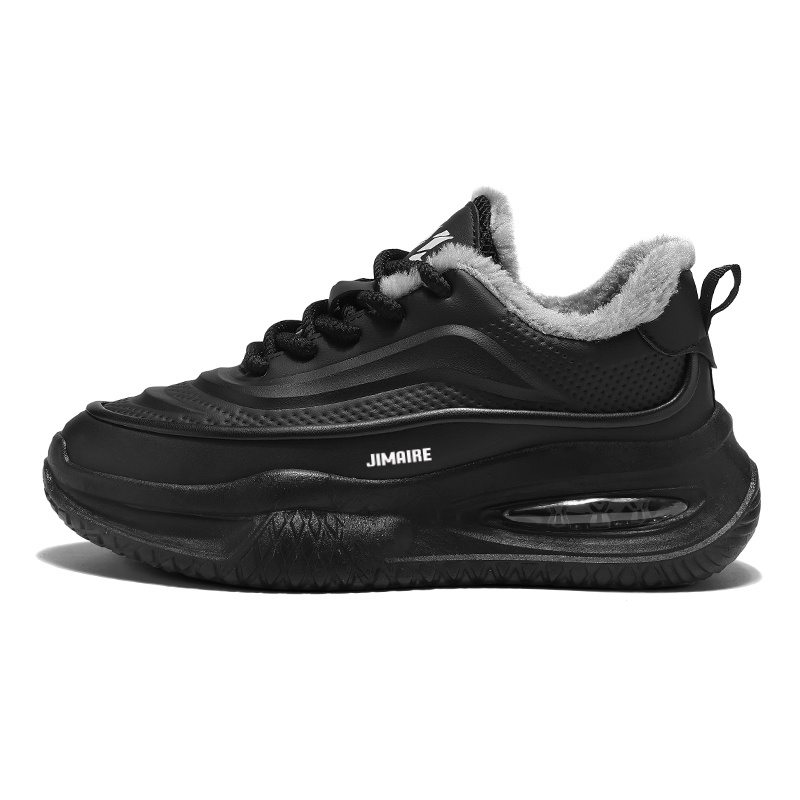 

King Jinmai Мужские кроссовки Low Top Chunky на зимней флисовой подкладке черные, цвет Black-Winter Fleece-Lined