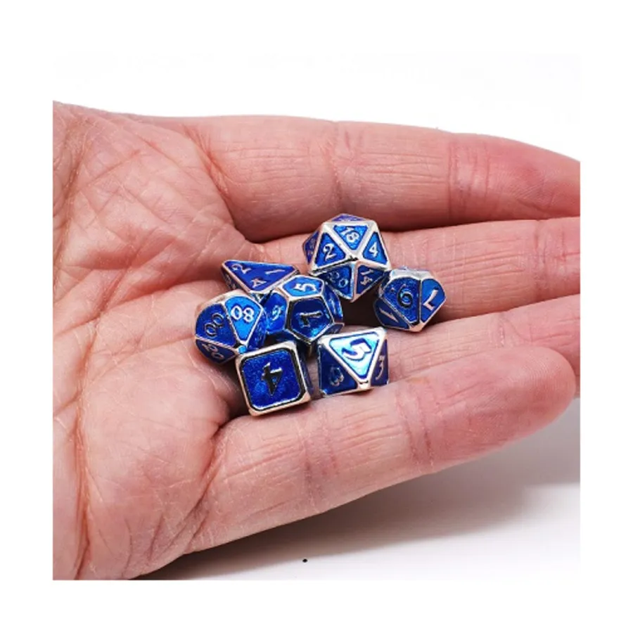 

Мини-поликомплект Critlings — платиновый аквамарин (7), Metal Poly Dice Sets (Die Hard Dice)