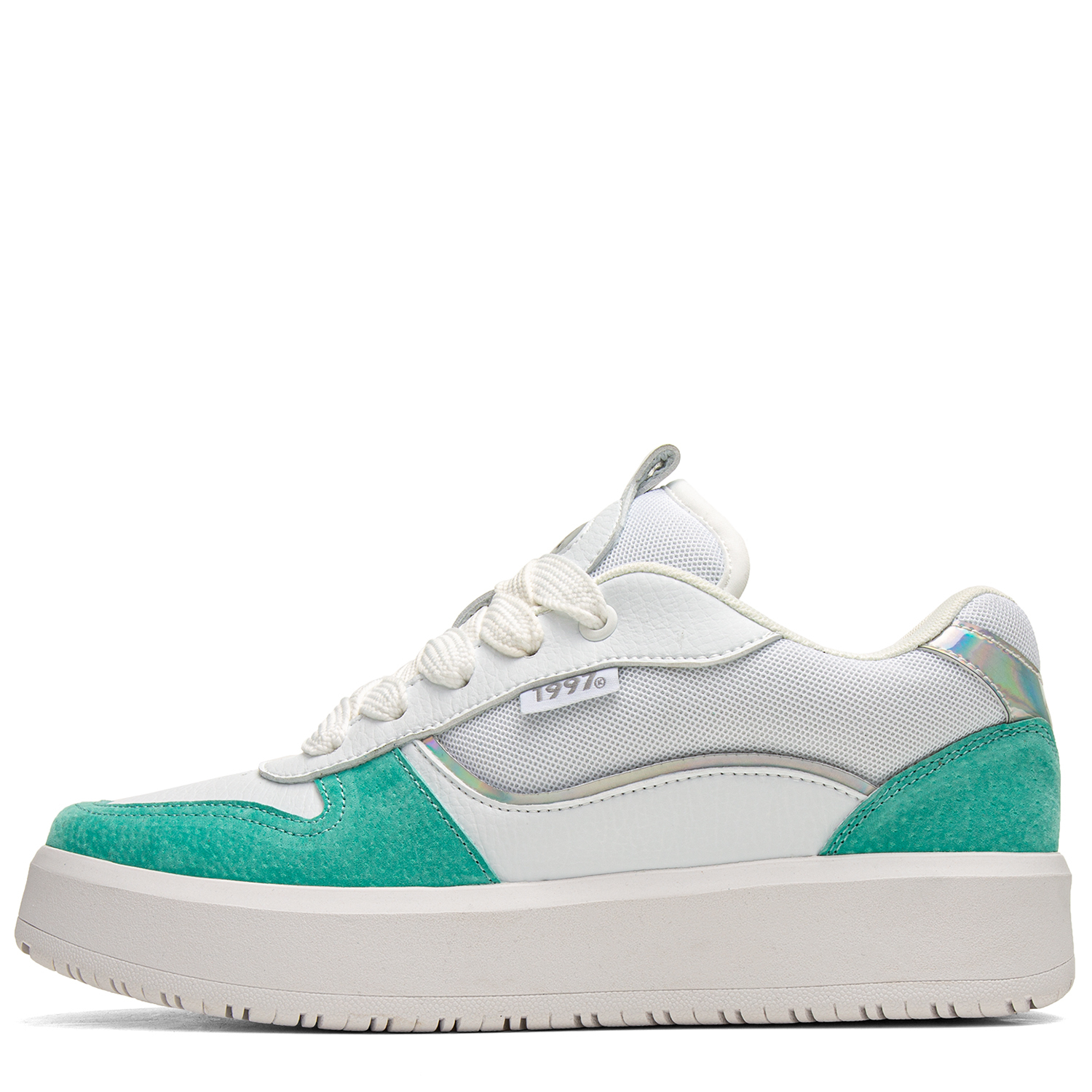 

Мужские низкие скейтбордские кроссовки Youthloser бело-зеленые