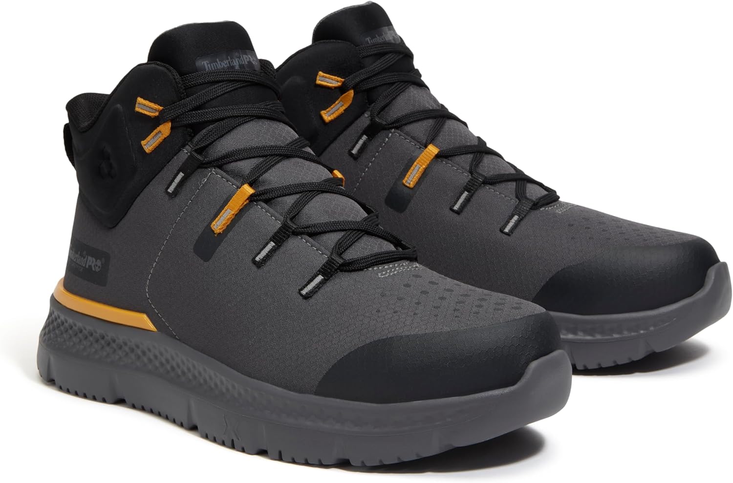 Timberland PRO мужские ботинки Intercept Mid Steel Safety Toe, Dark Grey/Yellow — фото 2