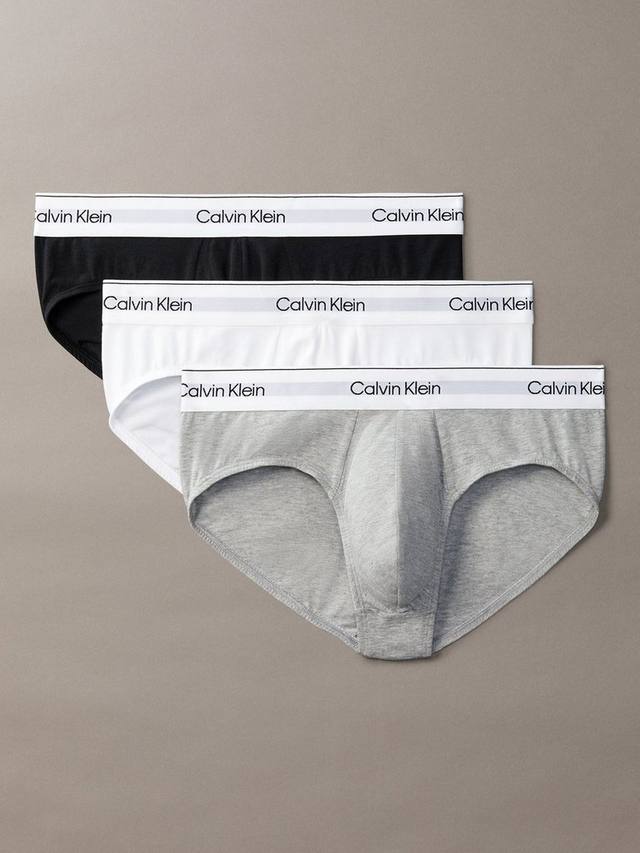 

Хлопковые трусы Icon с эффектом стрейч Calvin Klein, Pack of 3,Grey Heather/White/Black
