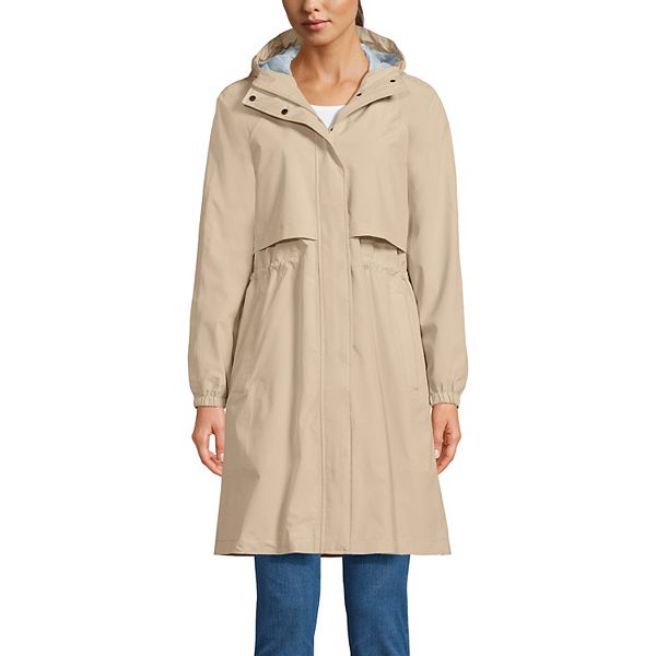 

Женский складной длинный дождевик Lands' End, Champagne