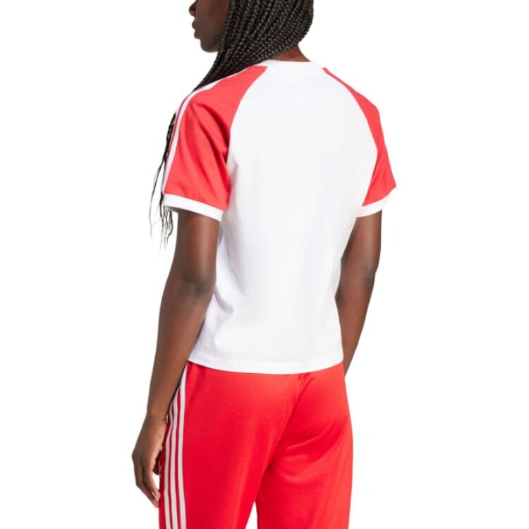 Футболка женская, коллаборация SPORTY & RICH, красная Adidas Originals — фото 3