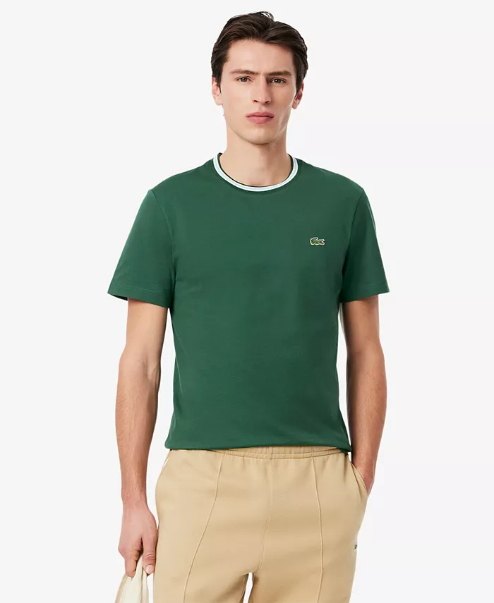 

Мужская футболка с ребристым воротником Lacoste, зеленый