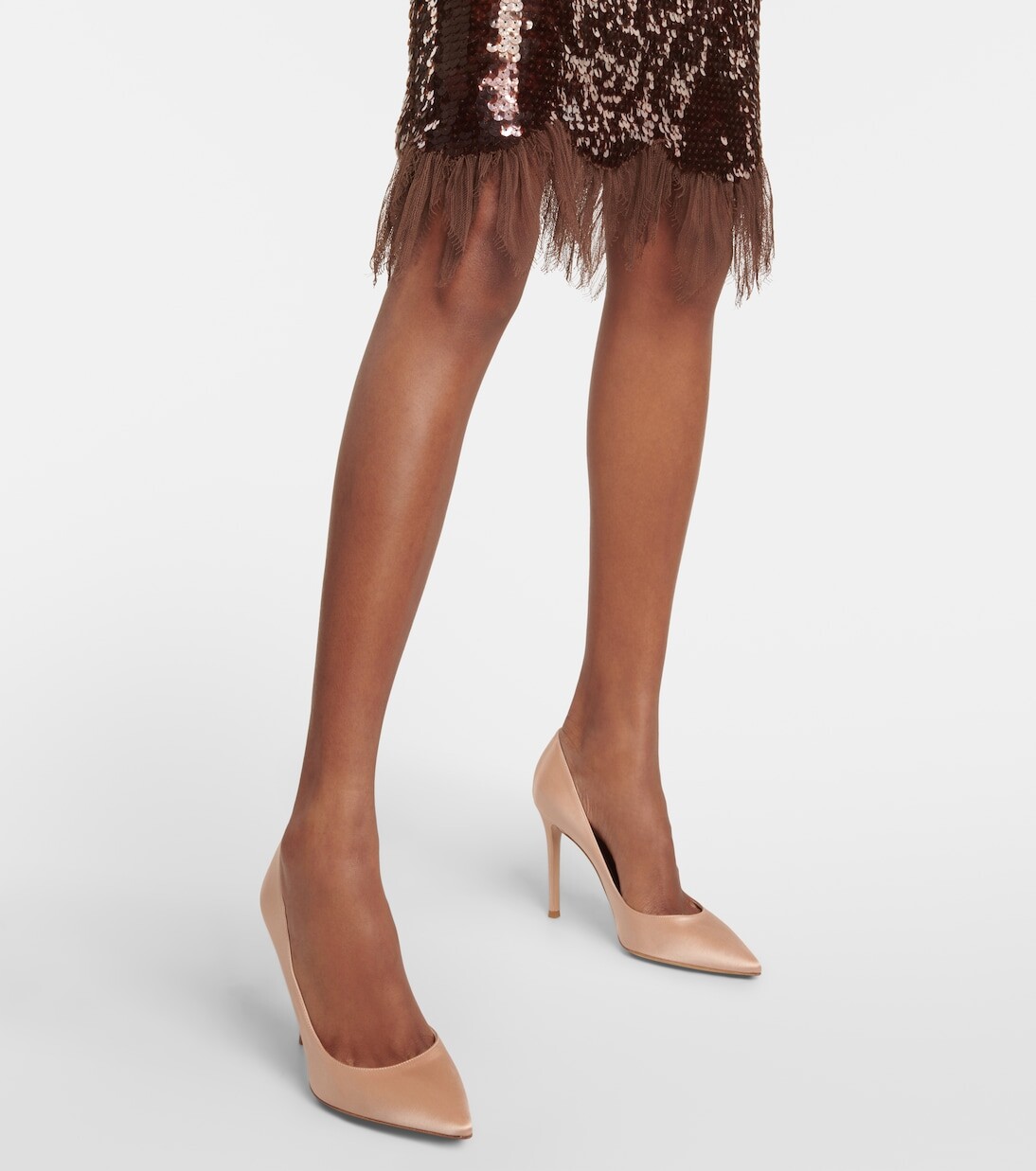 Атласные туфли gianvito 105 Gianvito Rossi, розовый — фото 4