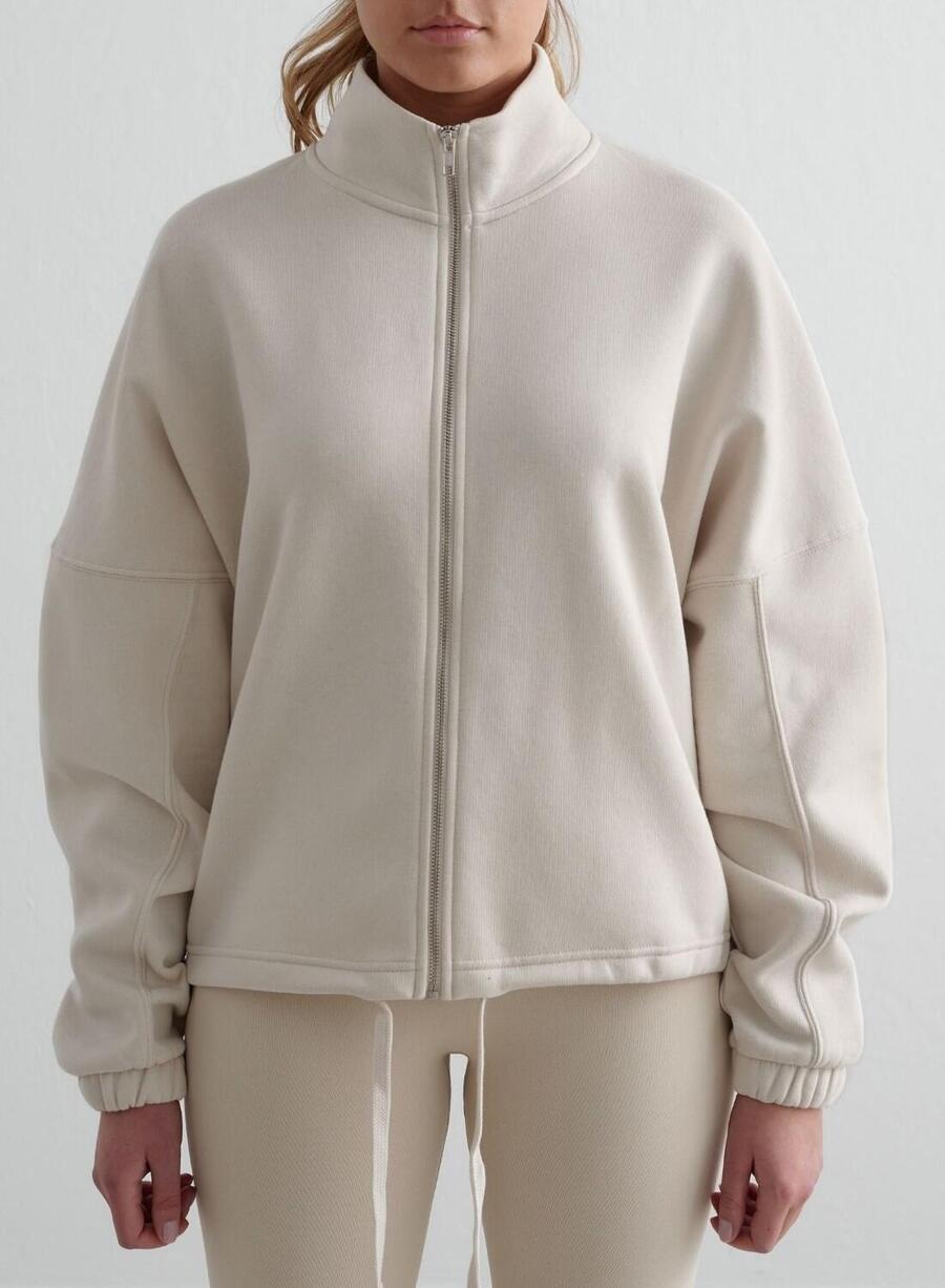 

AIM'N Женская толстовка с застежкой-молнией и воротником-стойкой, светло-бежевый цвет