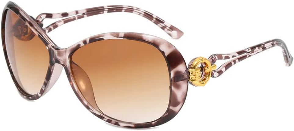 

Модные ретро-солнцезащитные очки с градиентным овальным рисунком для женщин, с яркой оправой, для отдыха, уличной стрельбы, мужские, с защитой от УФ-излучения UV400 UATXTAU, Gradient Brown