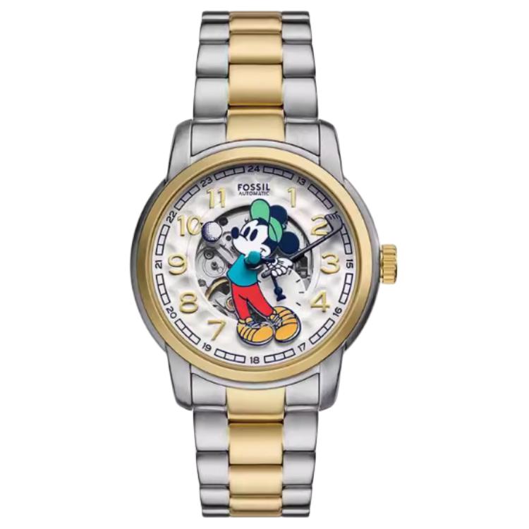 

Наручные часы с автоматическим механическим механизмом, браслет из нержавеющей стали, 40 мм, скелетонизированный циферблат, унисекс FOSSIL