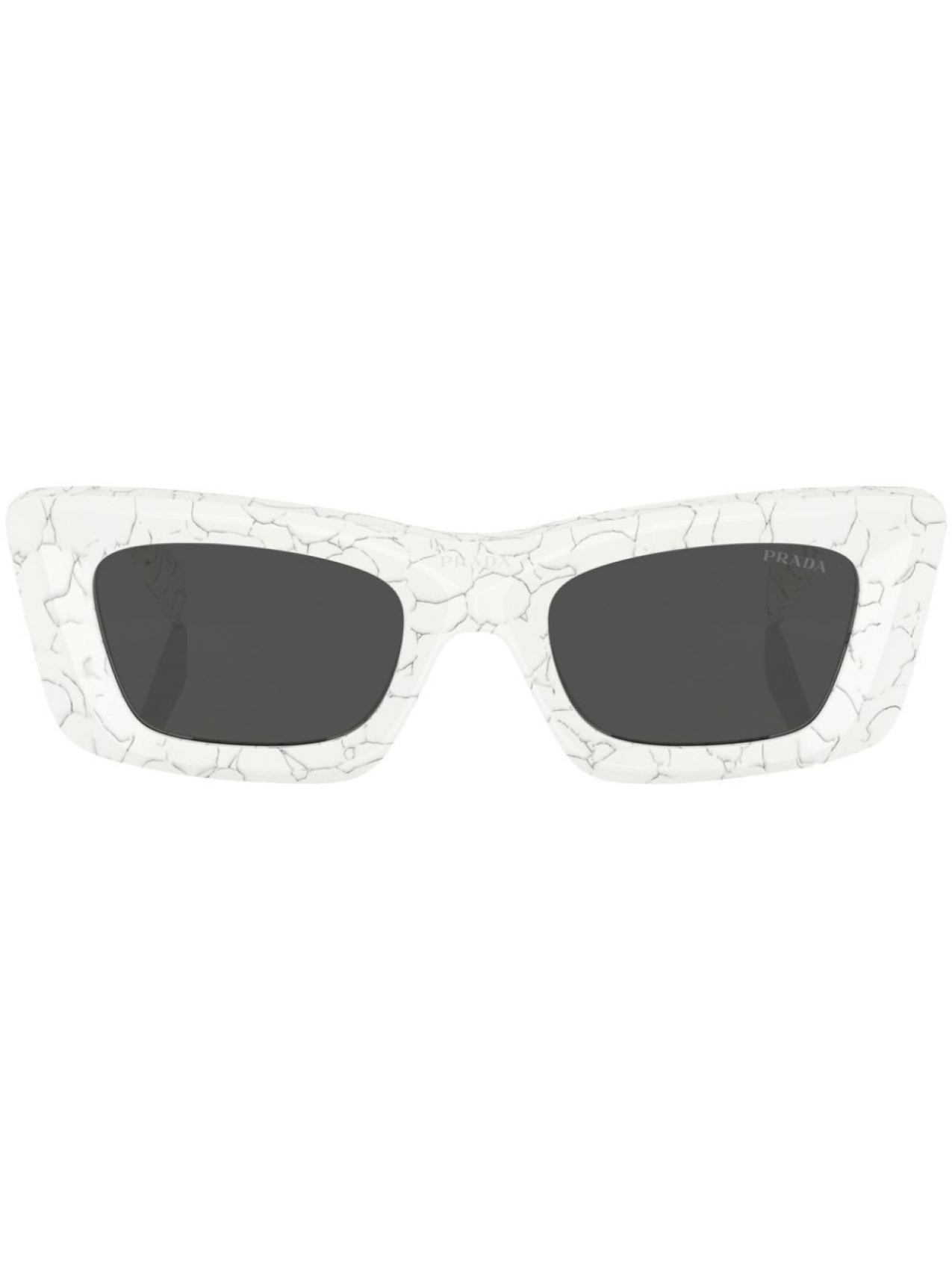 

Prada Eyewear солнцезащитные очки в прямоугольной оправе с принтом, белый