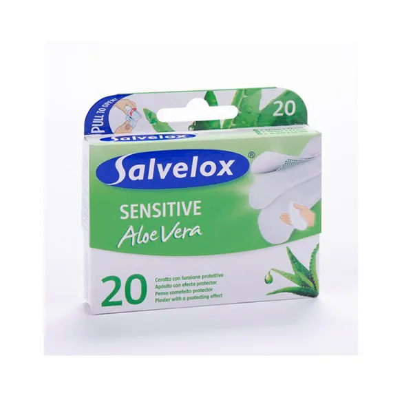 

Чувствительные и дышащие повязки Sensitive Aloe Vera Salvelox, 20 UD