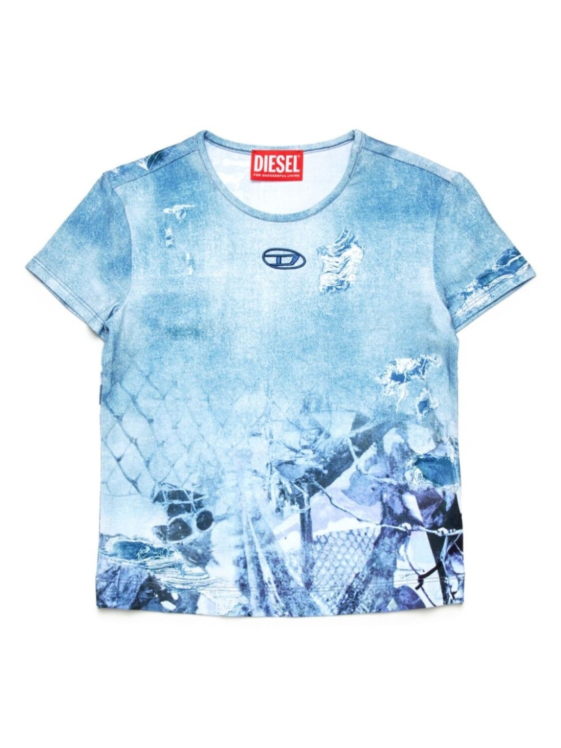 

Diesel Kids футболка с графичным принтом, синий
